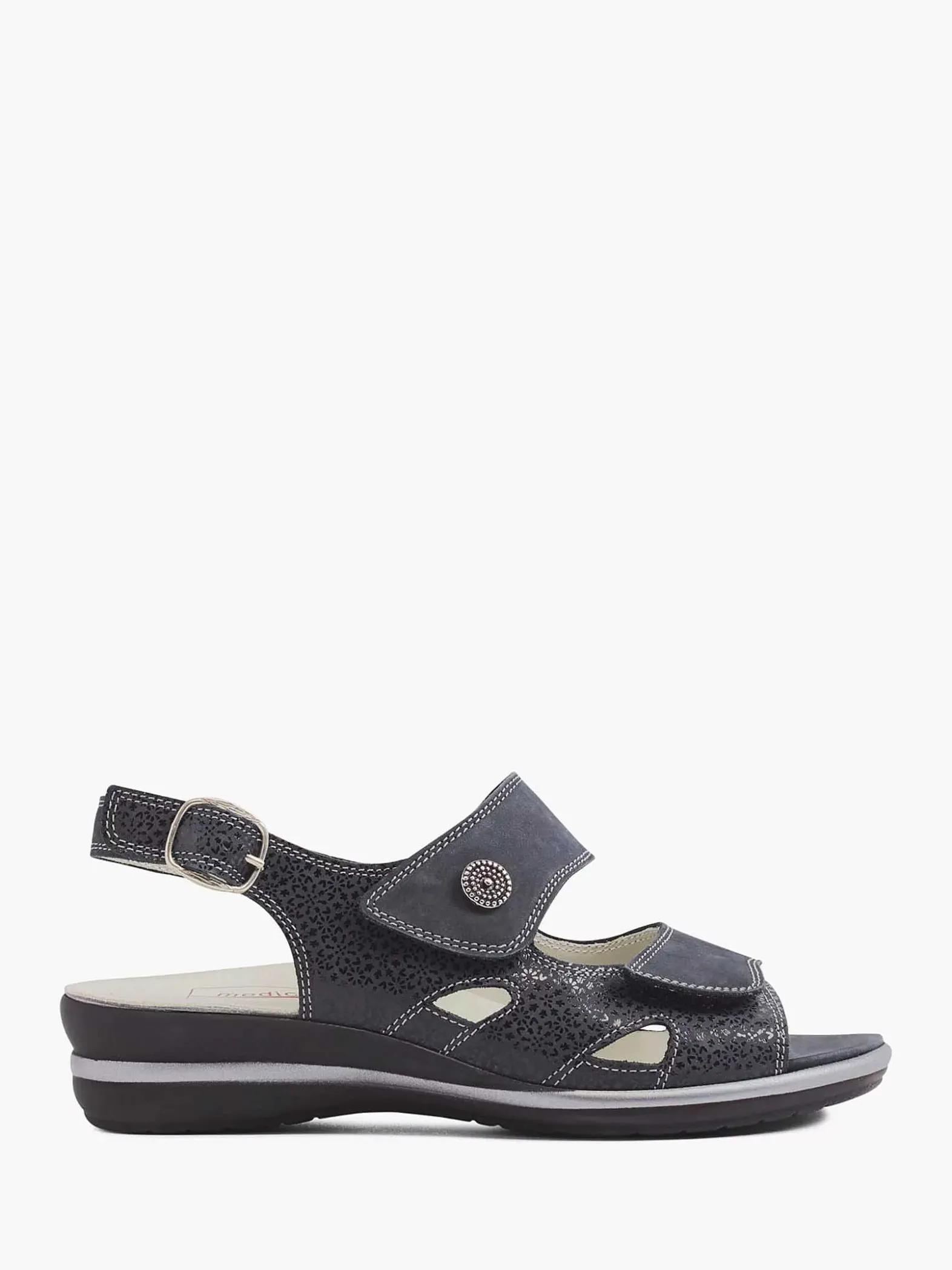 Medicus Donkerblauwe Leren Sandaal-Dames Comfort Schoenen