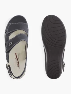Medicus Donkerblauwe Leren Sandaal-Dames Comfort Schoenen