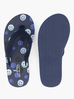 Blue Fin Donkerblauwe Teenslipper Smiley-Kinderen Jongensschoenen