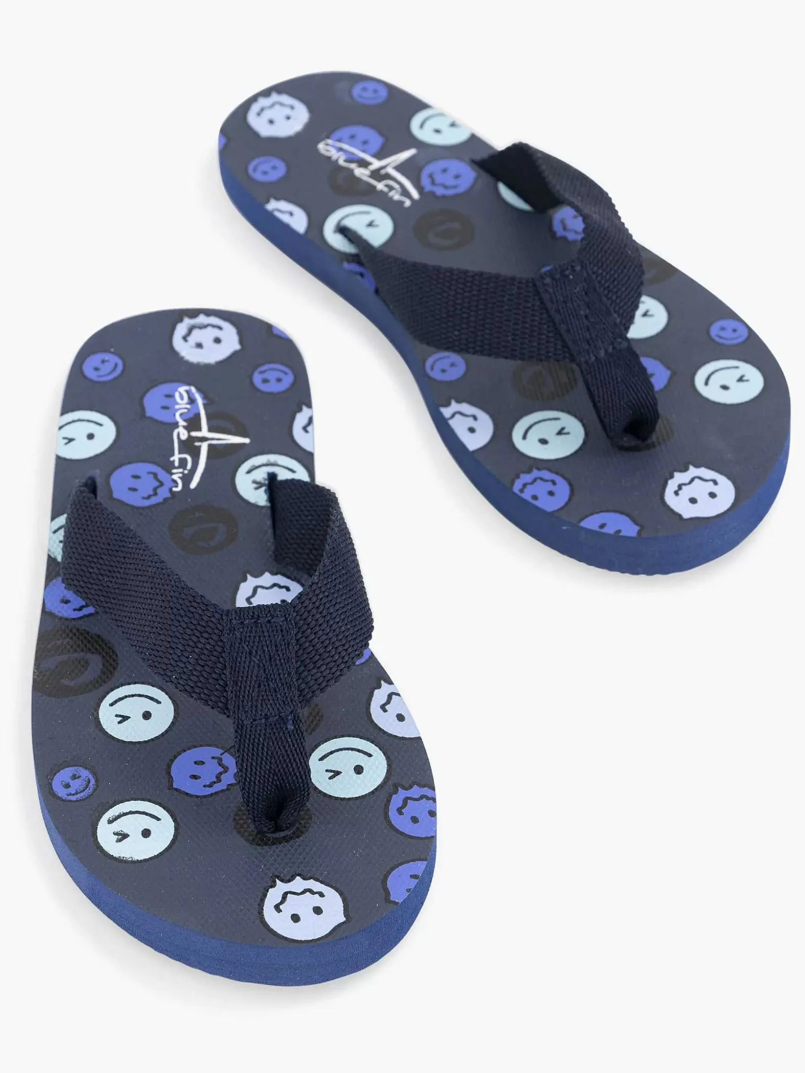 Blue Fin Donkerblauwe Teenslipper Smiley-Kinderen Jongensschoenen