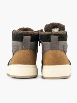 Vty Donkerbruine Hoge Sneaker-Kinderen Jongensschoenen
