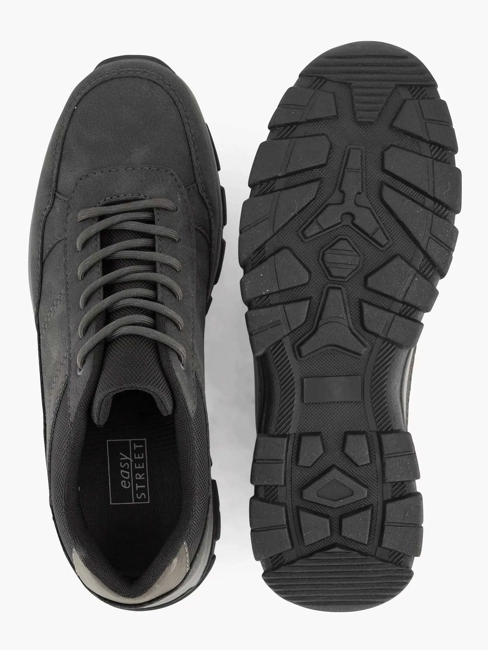 Easy Street Donkergrijze Comfort Sneaker-Heren Sneakers
