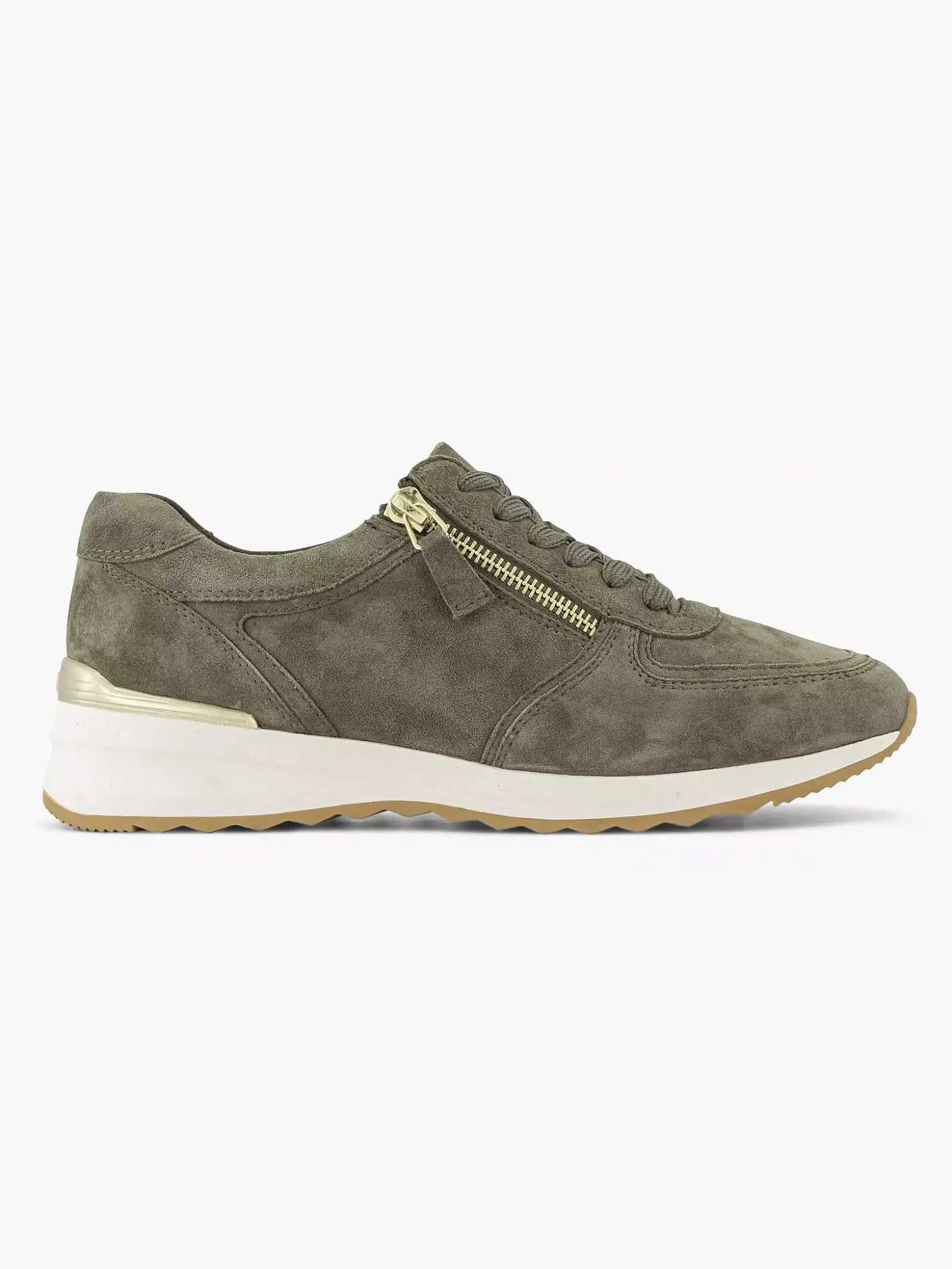 Medicus Donkergroene Leren Comfort Sneaker-Dames Comfort Schoenen