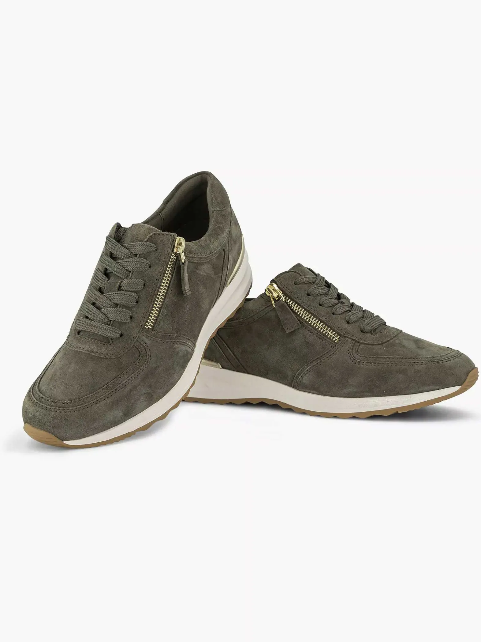 Medicus Donkergroene Leren Comfort Sneaker-Dames Comfort Schoenen