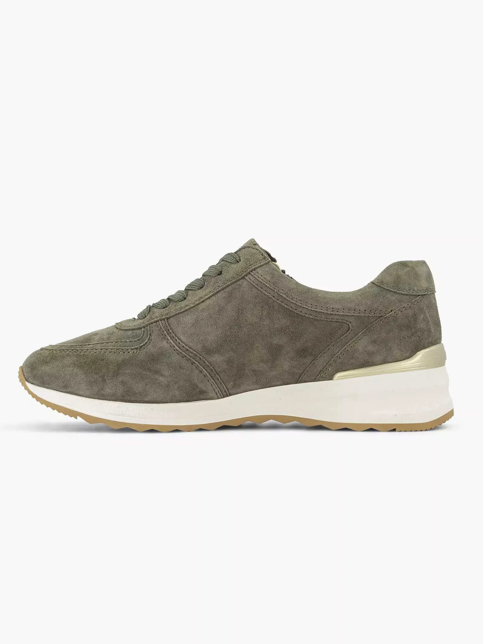 Medicus Donkergroene Leren Comfort Sneaker-Dames Comfort Schoenen