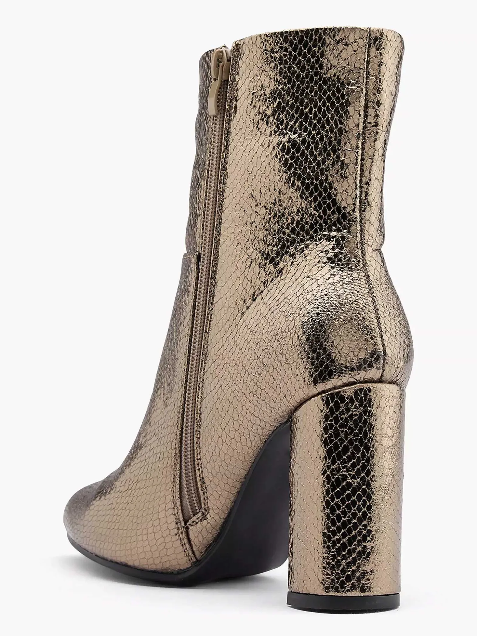 Oxmox Gouden Enkellaars Slangenprint-Dames Enkellaarzen & Boots