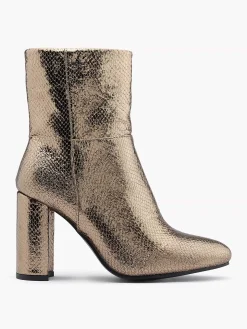 Oxmox Gouden Enkellaars Slangenprint-Dames Enkellaarzen & Boots
