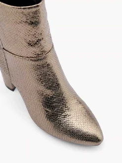 Oxmox Gouden Enkellaars Slangenprint-Dames Enkellaarzen & Boots