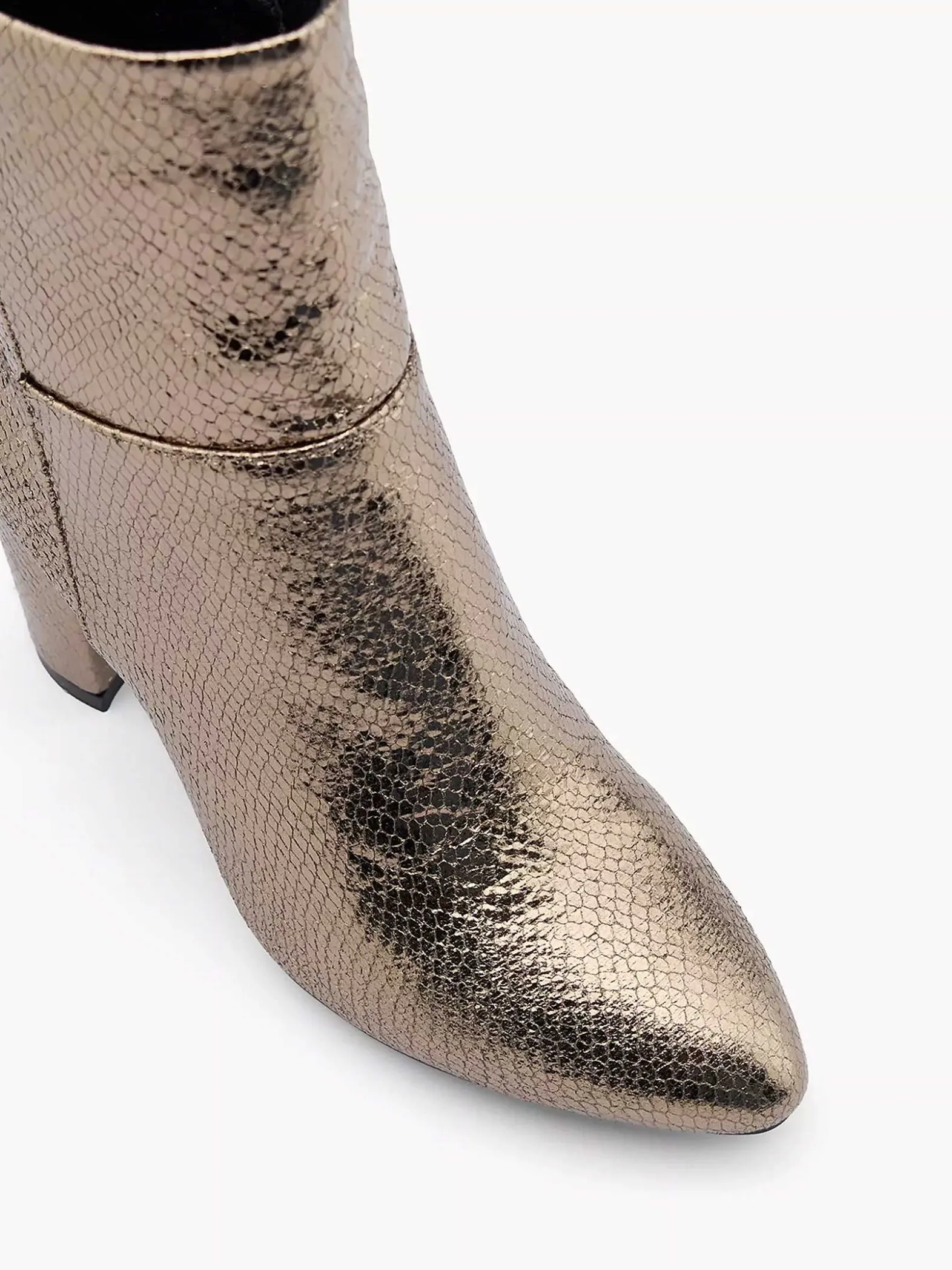 Oxmox Gouden Enkellaars Slangenprint-Dames Enkellaarzen & Boots