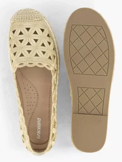 Graceland Gouden Espadrille-Dames Instappers