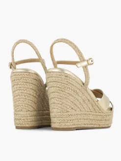 Graceland Gouden Espadrille Sleehak-Dames Sandalen