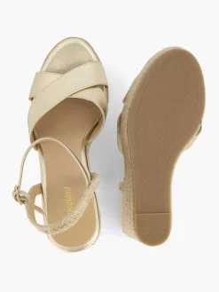 Graceland Gouden Espadrille Sleehak-Dames Sandalen