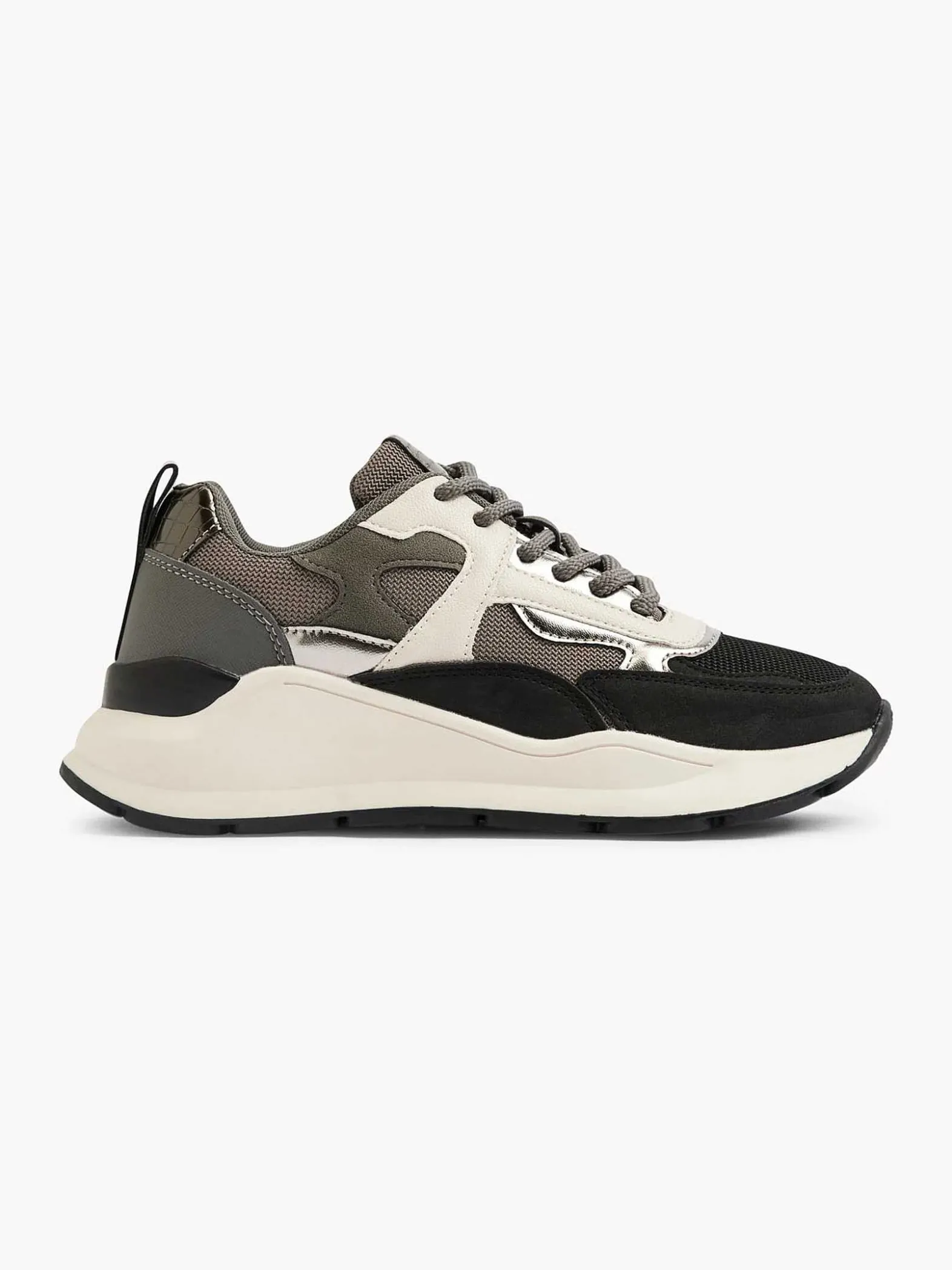 Oxmox Grijze Chunky Sneaker-Dames Sneakers