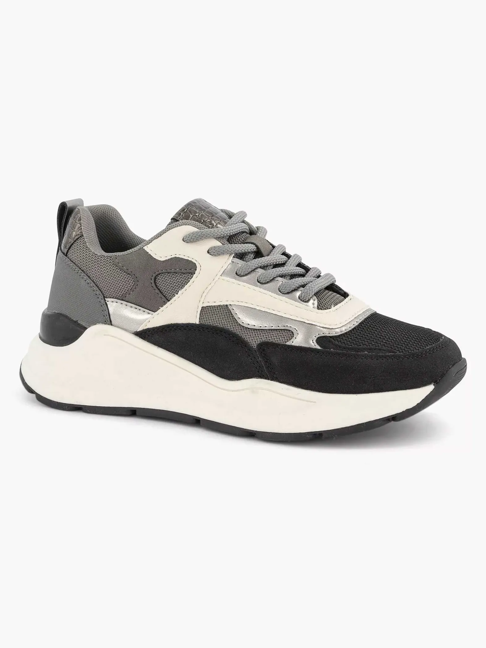 Oxmox Grijze Chunky Sneaker-Dames Sneakers