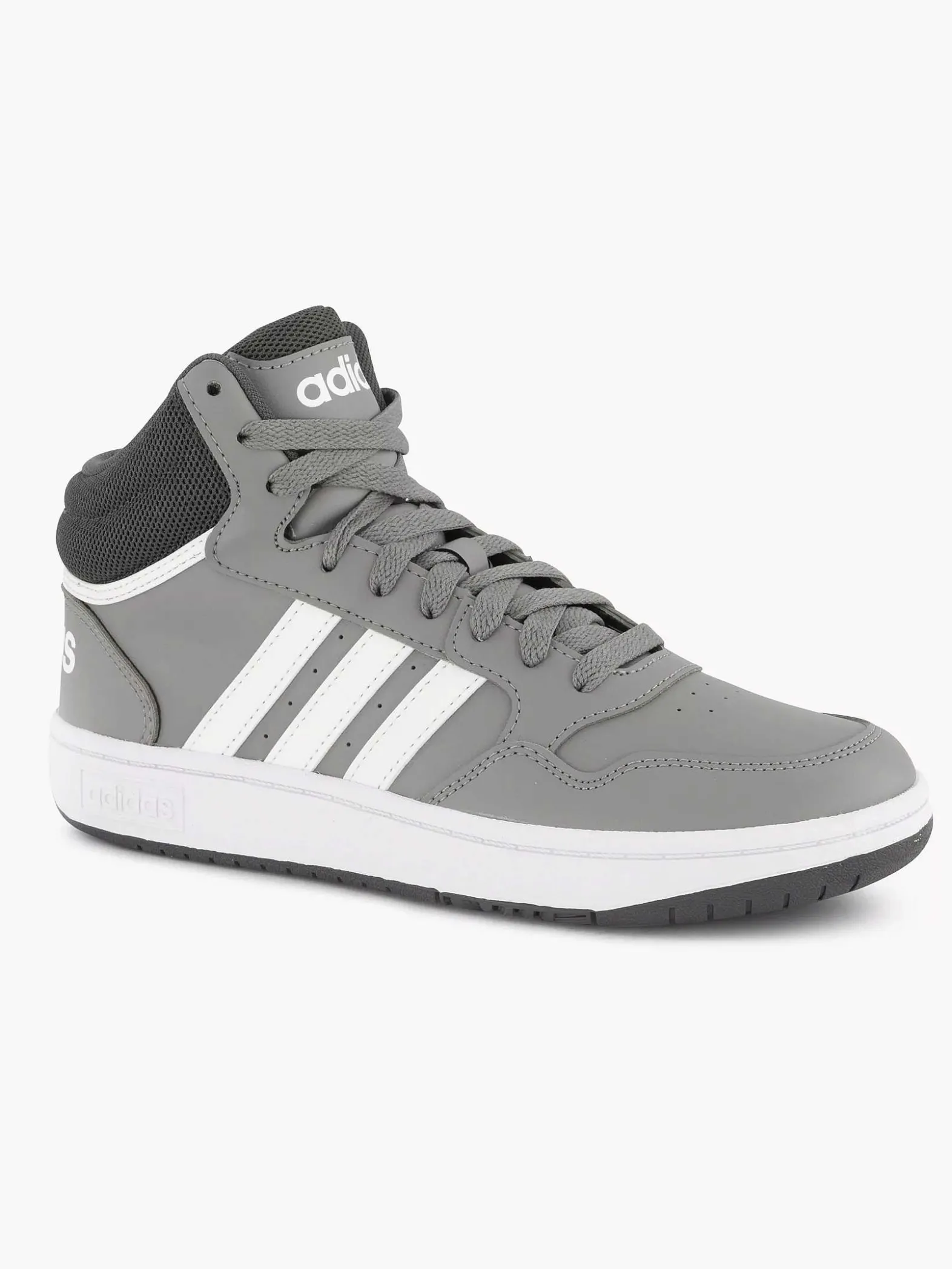 adidas Grijze Hoops Mid 3.0 K-Kinderen Jongensschoenen