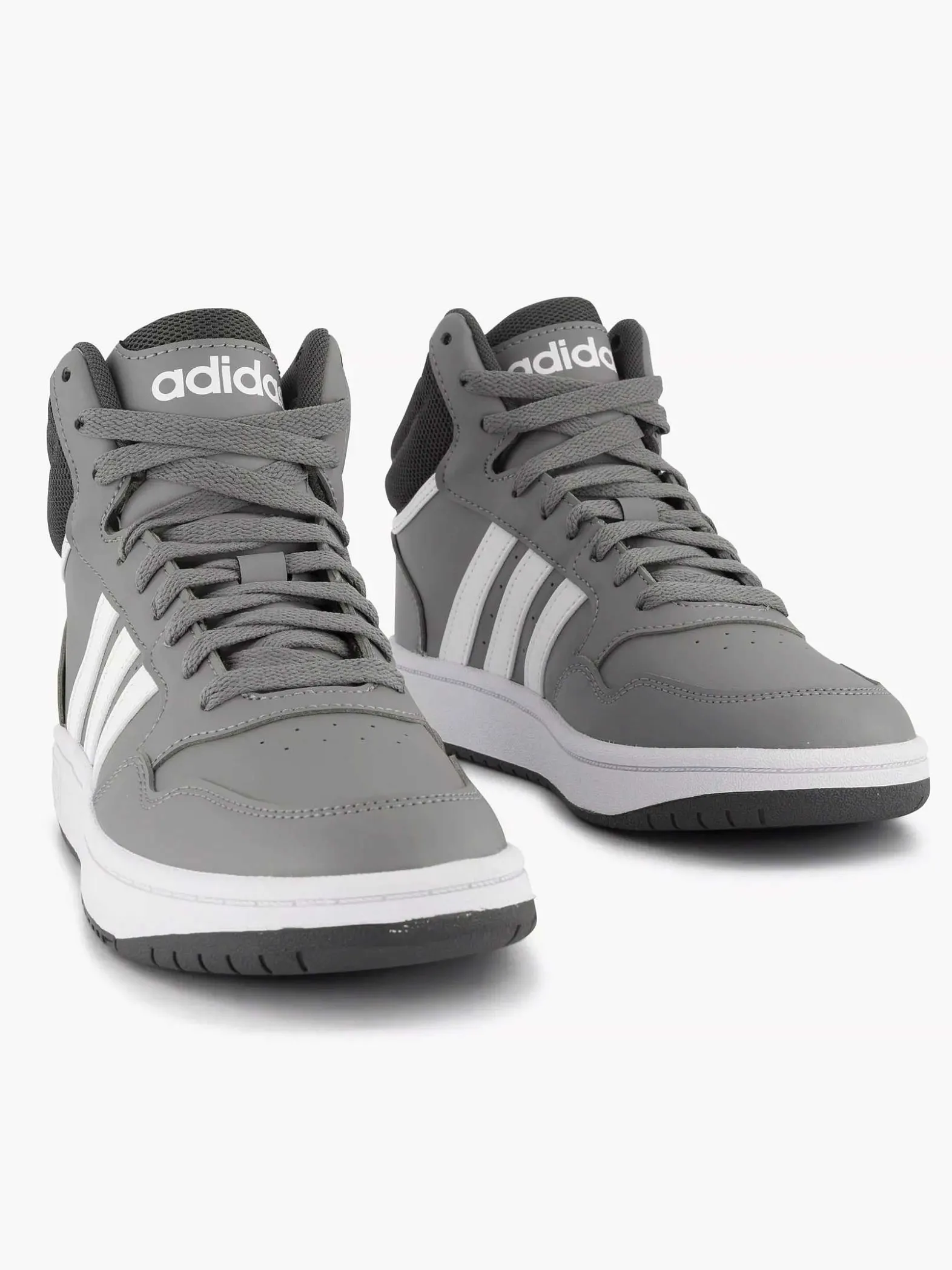 adidas Grijze Hoops Mid 3.0 K-Kinderen Jongensschoenen