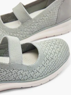 Easy Street Grijze Instapper Sleehak-Dames Comfort Schoenen
