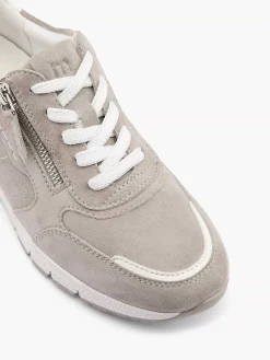 Medicus Grijze Leren Comfort Sneaker-Dames Comfort Schoenen