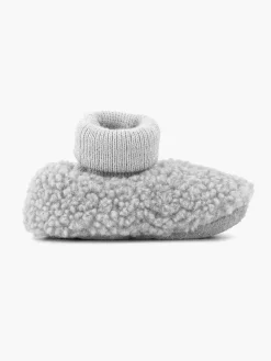 vanHaren Grijze Pantoffel Teddy-Kinderen Jongensschoenen