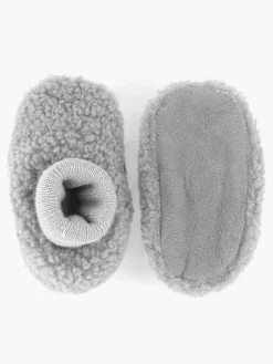 vanHaren Grijze Pantoffel Teddy-Kinderen Jongensschoenen