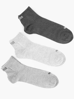 Puma Grijze Quarter Plain 3 Pak 39-42-Heren Sokken