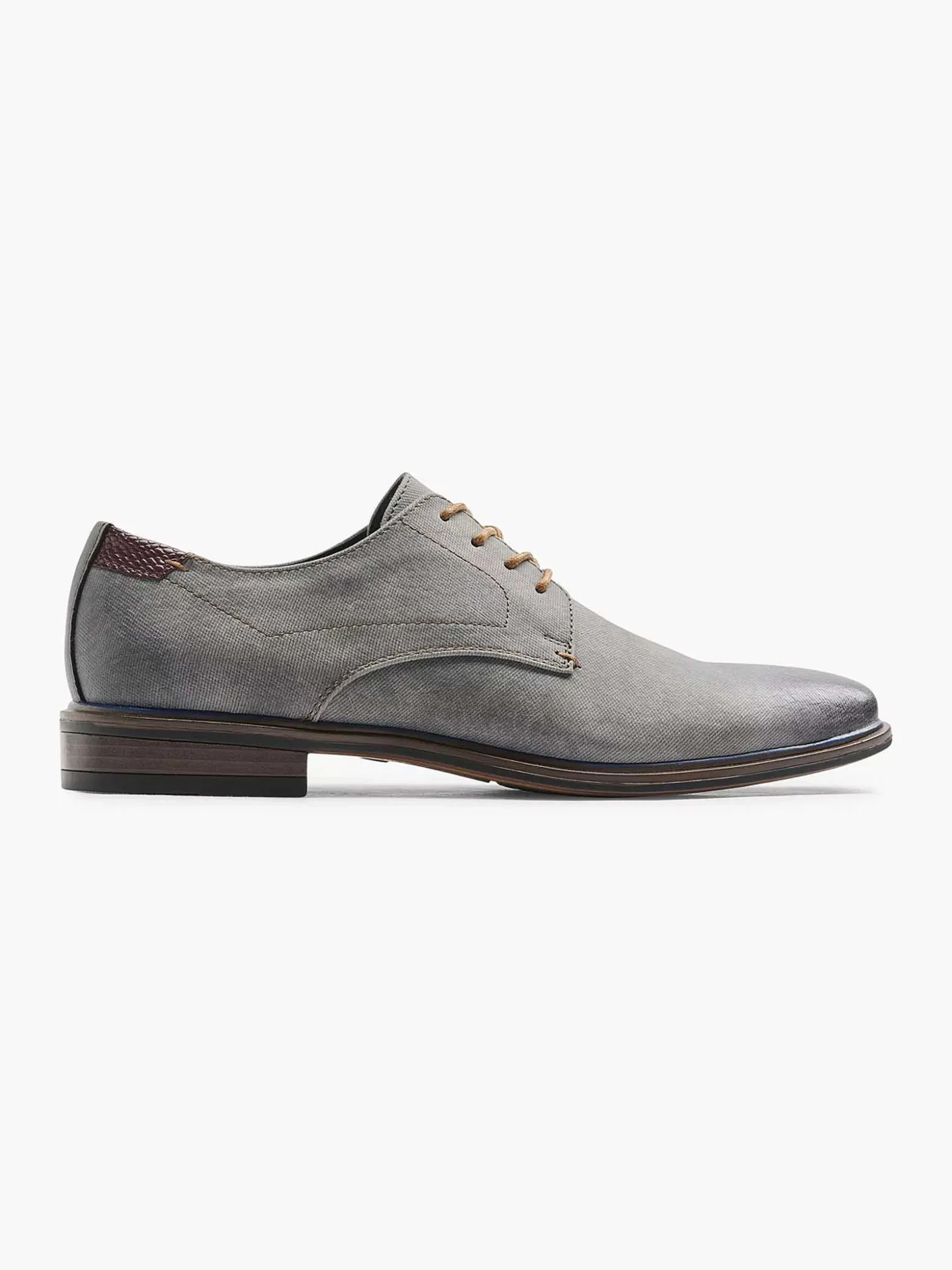 AM SHOE Grijze Veterschoen-Heren Geklede Schoenen