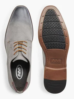 AM SHOE Grijze Veterschoen-Heren Geklede Schoenen