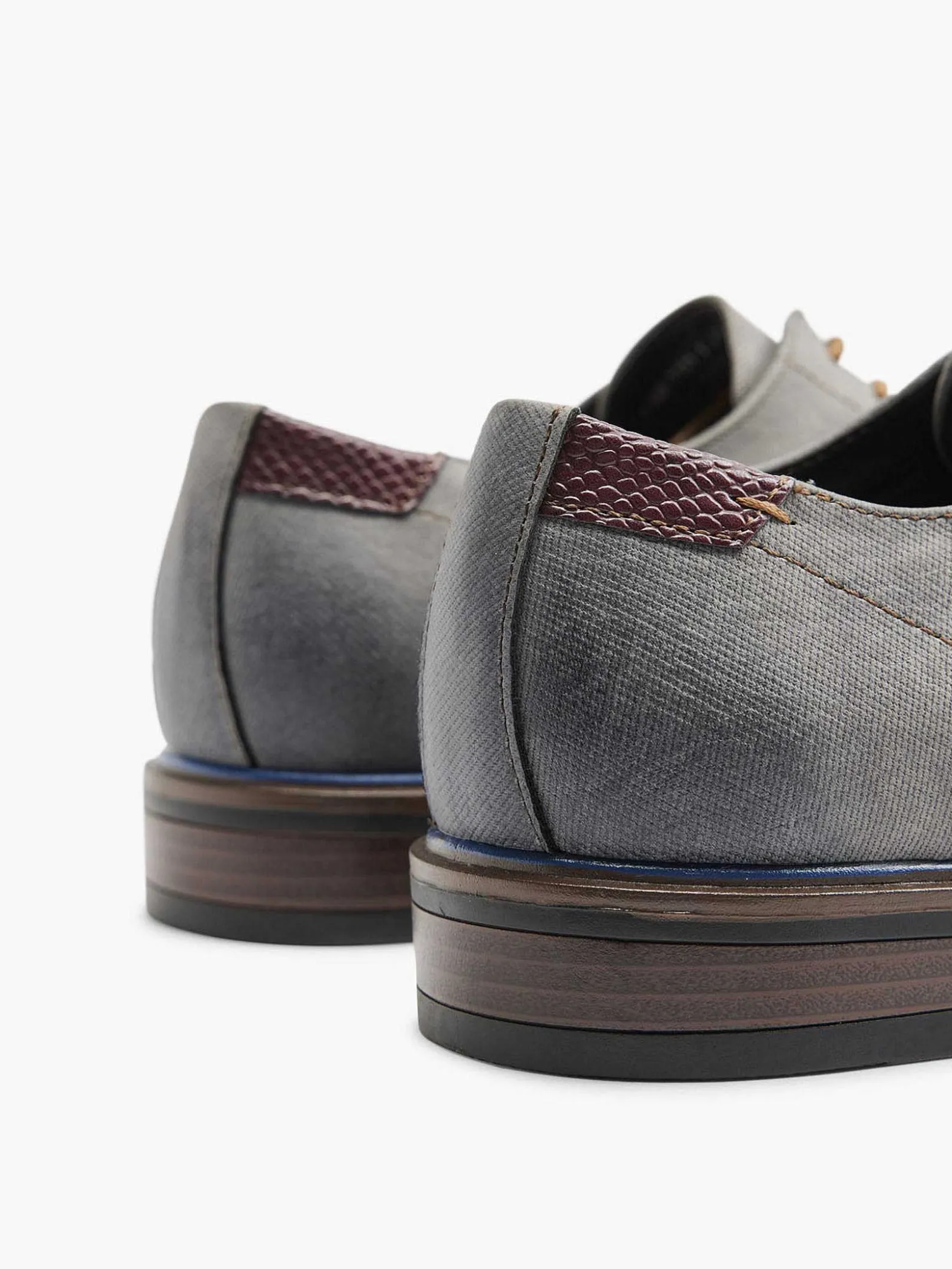 AM SHOE Grijze Veterschoen-Heren Geklede Schoenen