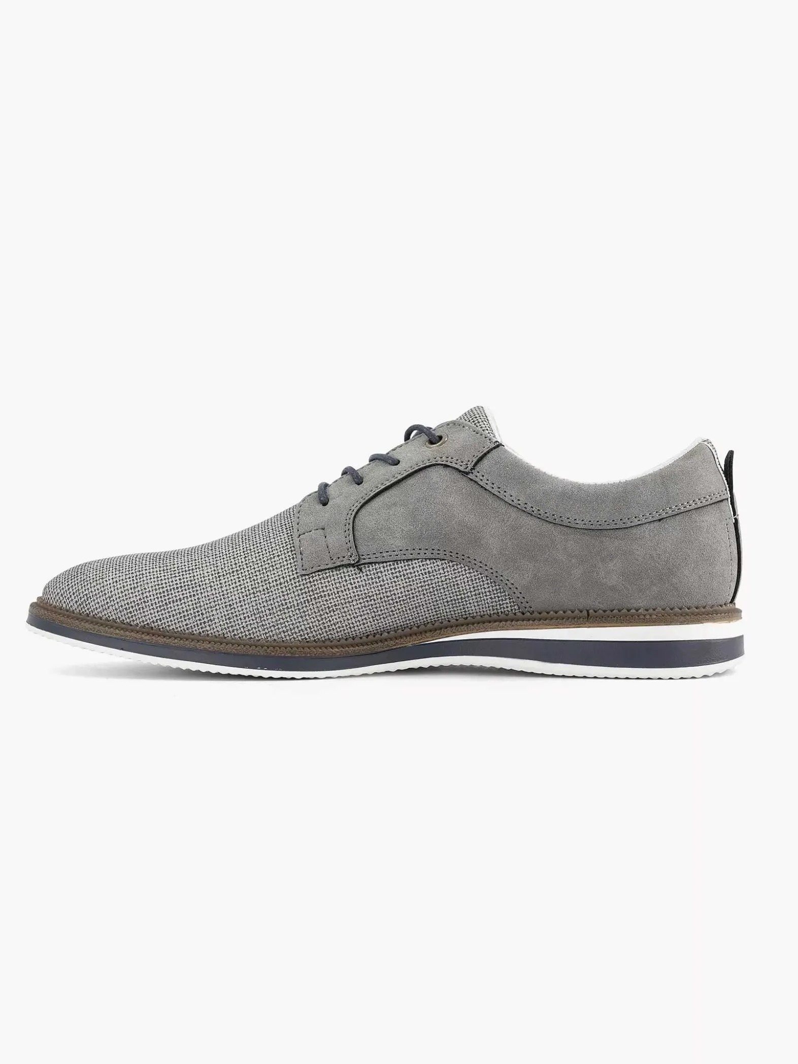 AM SHOE Grijze Veterschoen-Heren Geklede Schoenen