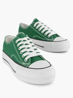 Graceland Groene Canvas Sneaker-Dames Sneakers