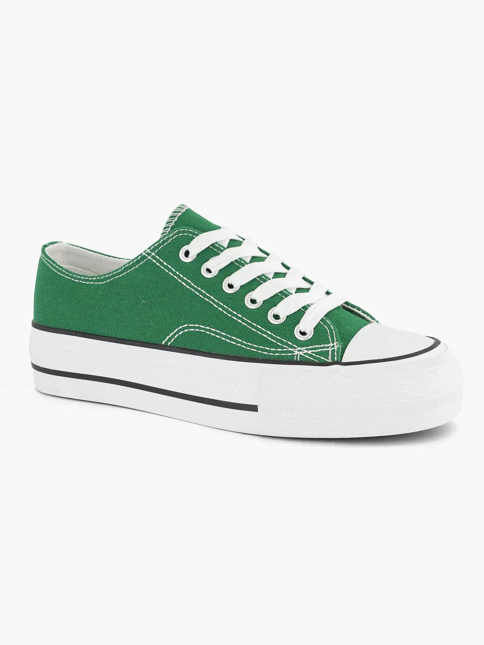 Graceland Groene Canvas Sneaker-Dames Sneakers