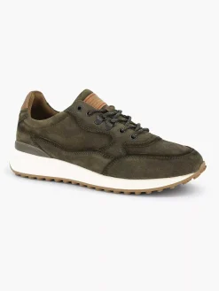 Oxmox Groene Leren Chunky Sneaker-Heren Sneakers