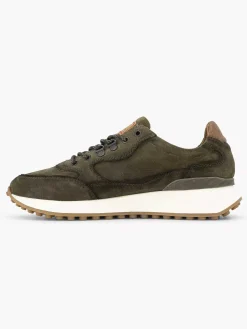 Oxmox Groene Leren Chunky Sneaker-Heren Sneakers