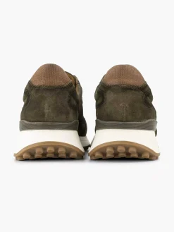 Oxmox Groene Leren Chunky Sneaker-Heren Sneakers