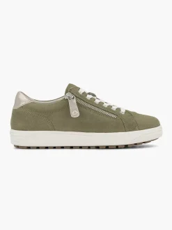 Medicus Groene Leren Comfort Sneaker-Dames Comfort Schoenen