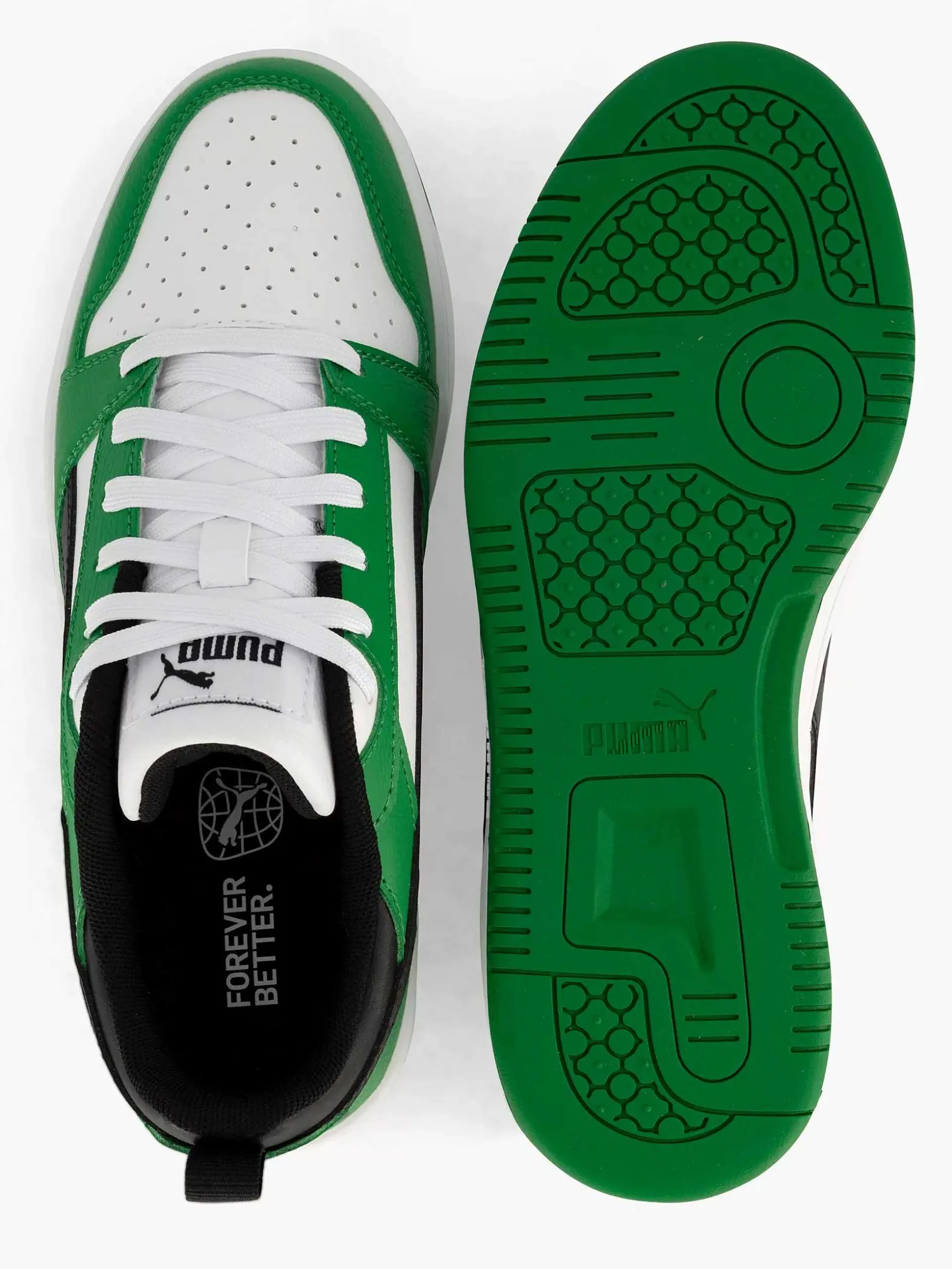 Puma Groene Rebound V6 Lo Jr-Kinderen Jongensschoenen