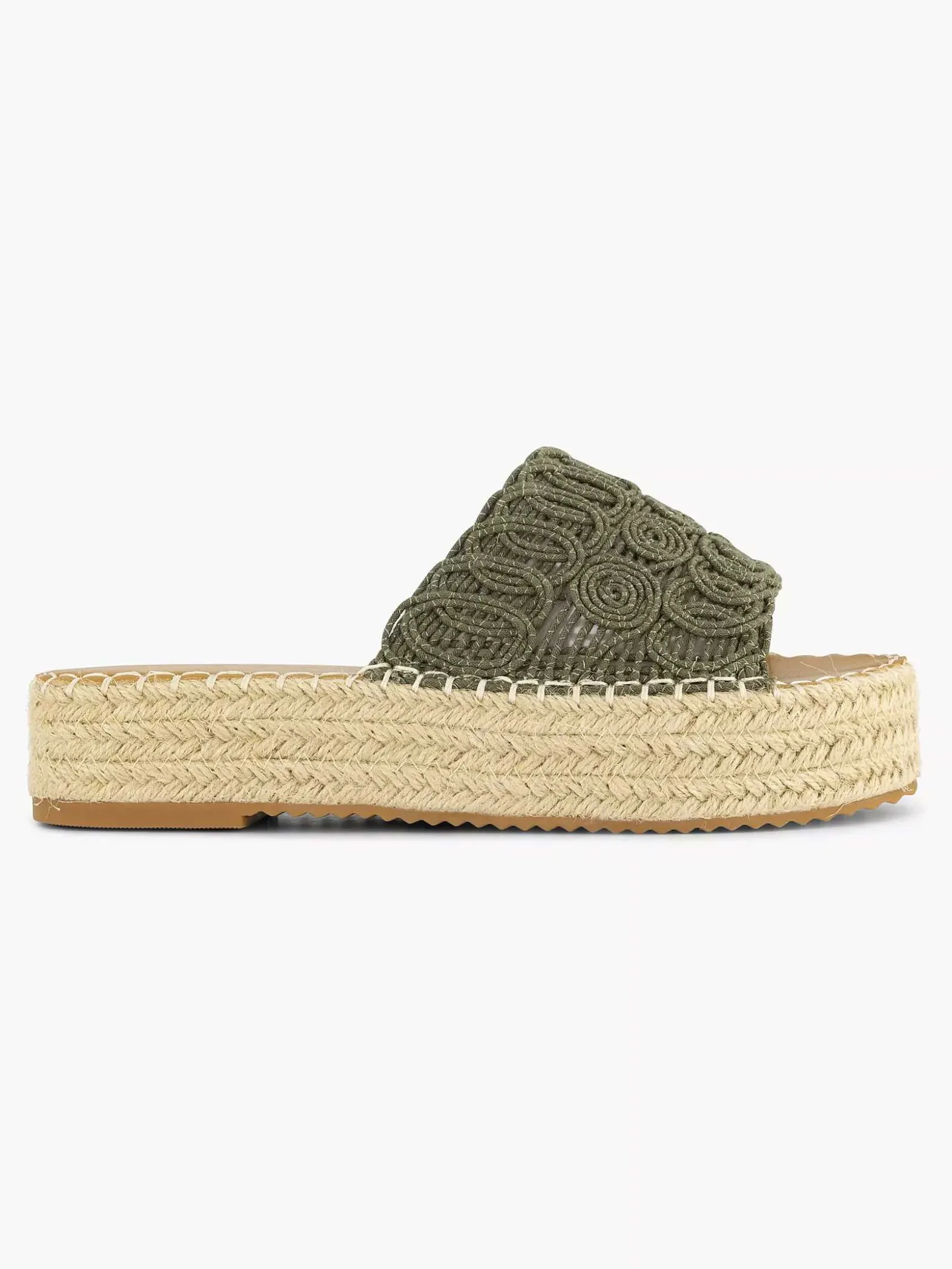 Graceland Khaki Platform Slipper-Dames Slippers
