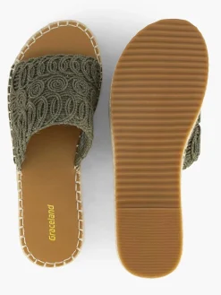 Graceland Khaki Platform Slipper-Dames Slippers