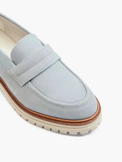 5th Avenue Lichtblauwe Chunky Nubuck Loafer-Dames Instappers