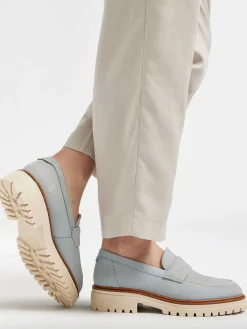 5th Avenue Lichtblauwe Chunky Nubuck Loafer-Dames Instappers