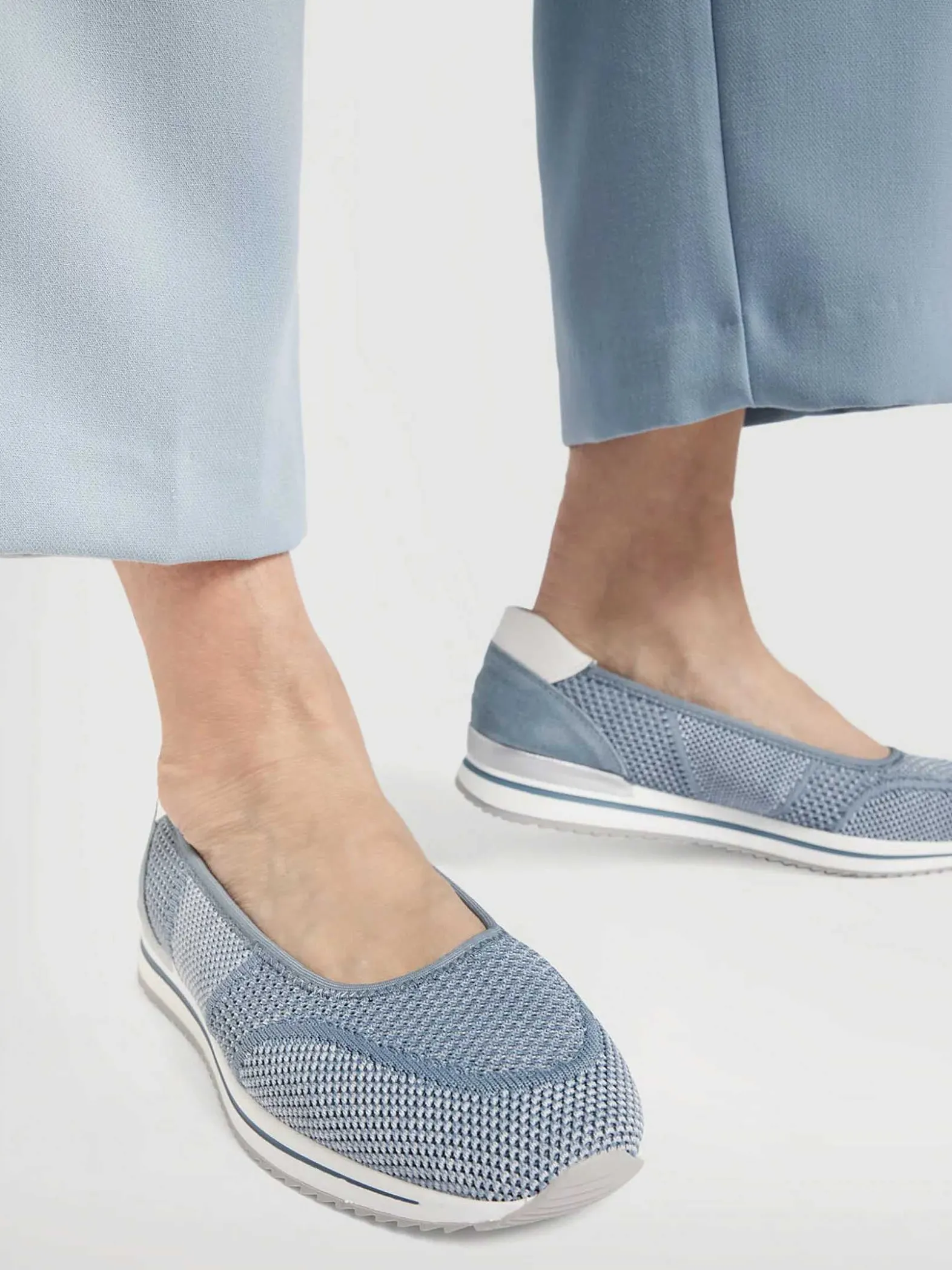 Medicus Lichtblauwe Comfort Instapper-Dames Comfort Schoenen