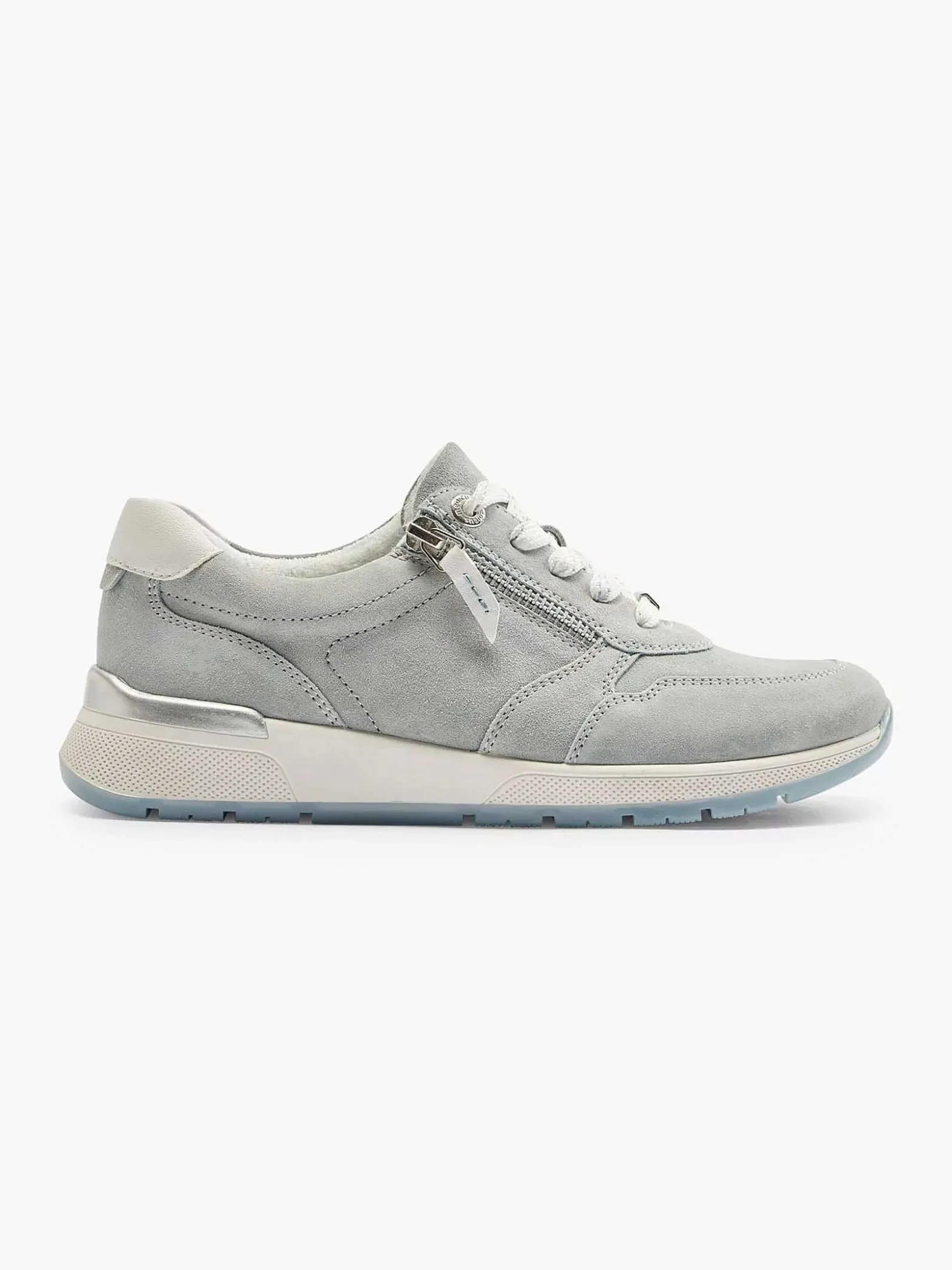 Medicus Lichtblauwe Leren Sneaker-Dames Comfort Schoenen