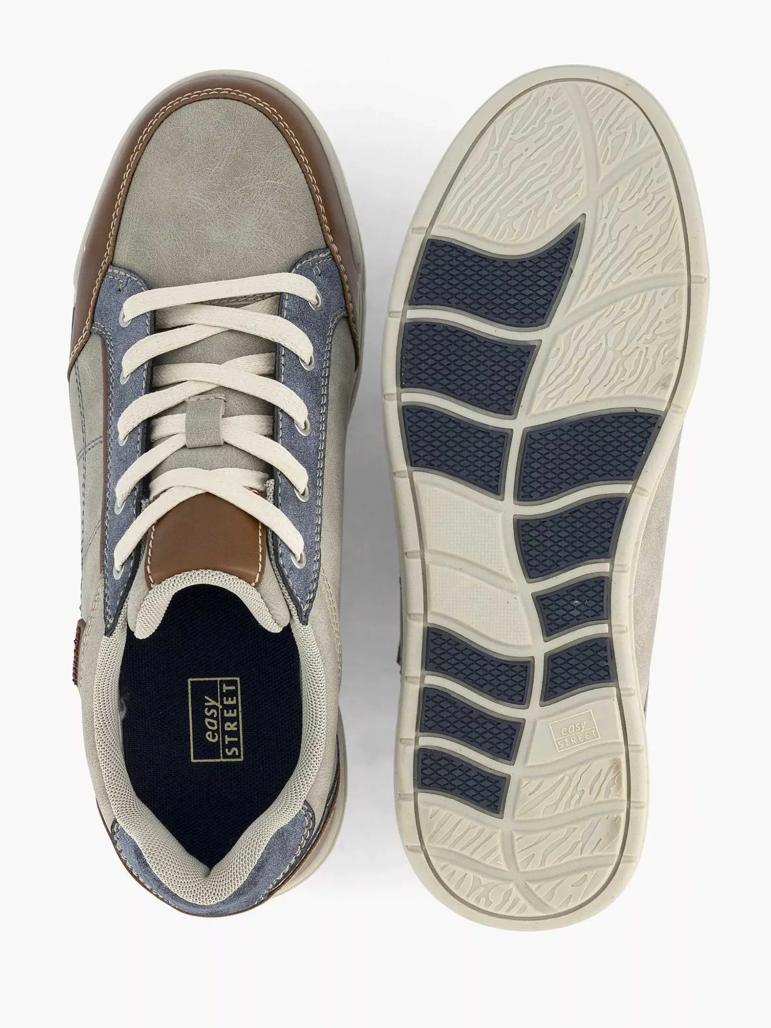Easy Street Lichtgrijze Comfort Sneaker-Heren Sneakers