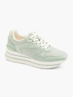 Graceland Lichtgroene Sneaker Platform-Dames Sneakers