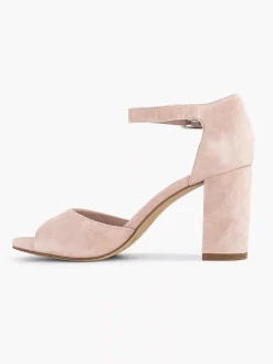 5th Avenue Lichtroze Suede Sandalette-Dames Sandalen