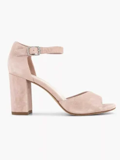 5th Avenue Lichtroze Suede Sandalette-Dames Sandalen