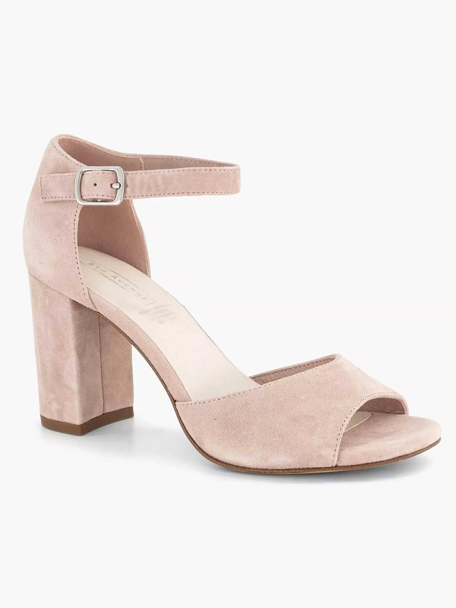 5th Avenue Lichtroze Suede Sandalette-Dames Sandalen