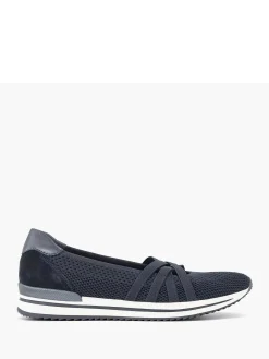 Medicus Marineblauwe Comfort Instapper-Dames Comfort Schoenen