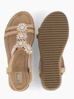Easy Street Rosegouden Comfort Sandaal Steentjes-Dames Comfort Schoenen