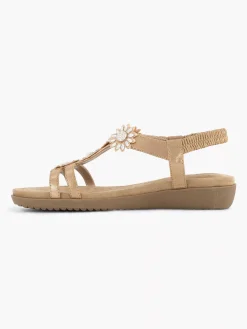 Easy Street Rosegouden Comfort Sandaal Steentjes-Dames Comfort Schoenen